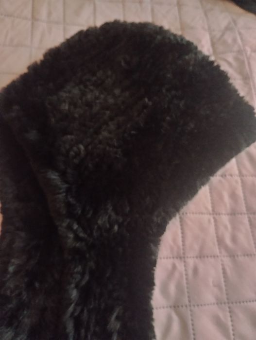 Кожена шапка тип качулка от заешка кожа