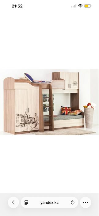 Двухярусная кровать со шкафом