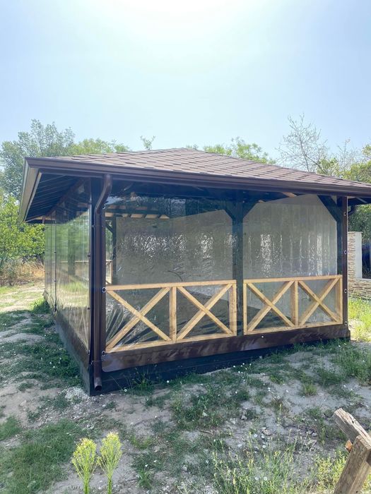 Ветроупорни завеси,тенти,сенници,кристал,винил,обков.