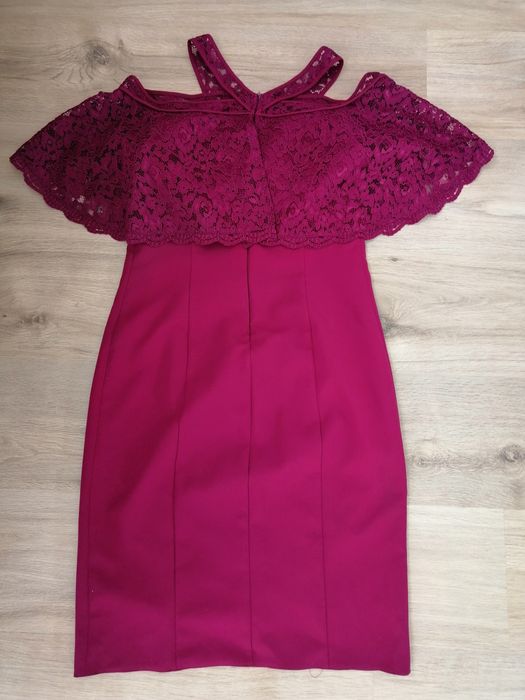 Официална рокля с дантела розоро- лилава