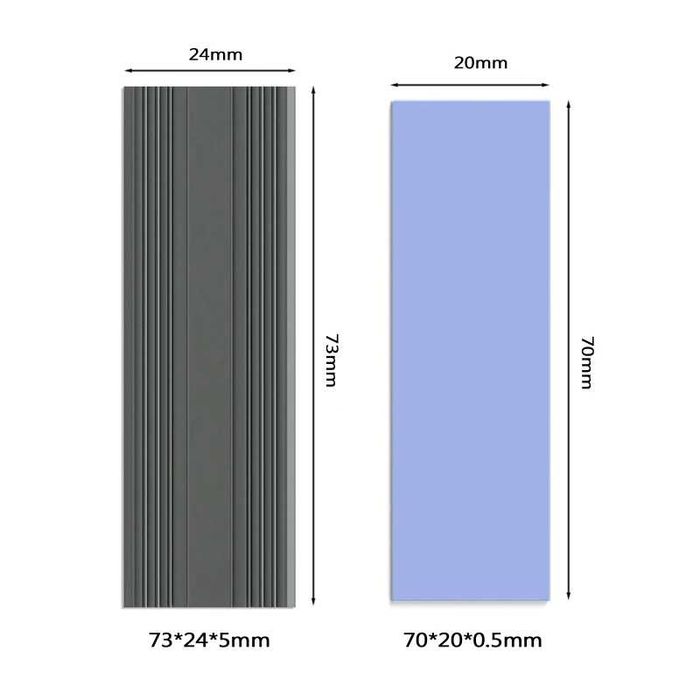 Алуминиев охладител за M.2 NGFF 2280 PCI-E NVME SSD дискове