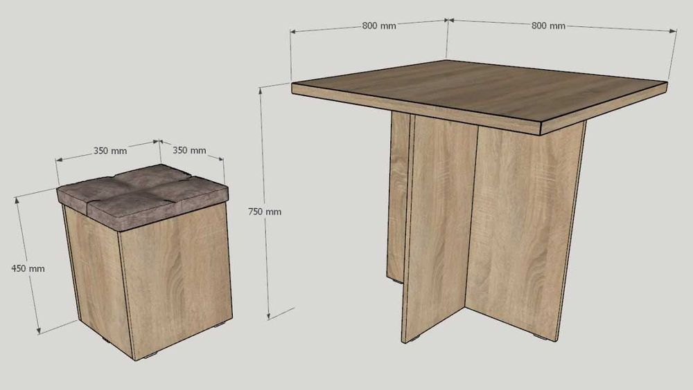 Стол + Стул 4х1 из ЛДСП Новый, Stol va Stul, Yangi