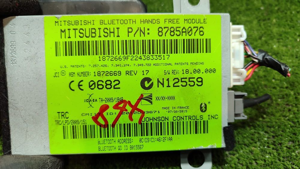 MODUL BLUETOOTH MITSUBISHI OUTLANDER 3 2.0 BENZINA + ELECTRIC 2016 COD OEM 8785A076 / GG2W 2000 PLUG-IN HYBRID / MODEL SUV / 2016-2021