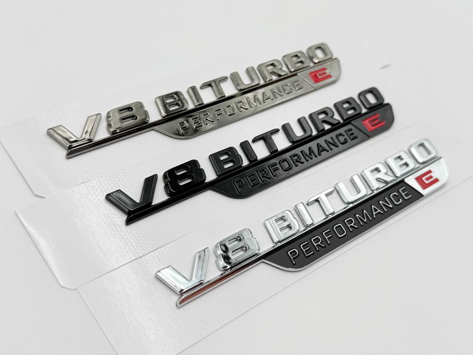 Set Embleme Compatibile Mercedes V8 Biturbo E Performance aripa