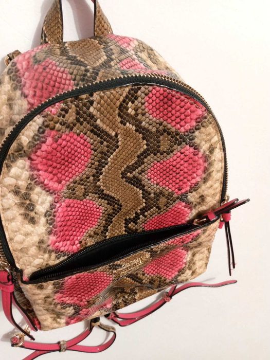 Victoria secret backpack snake skin print pink brown gold