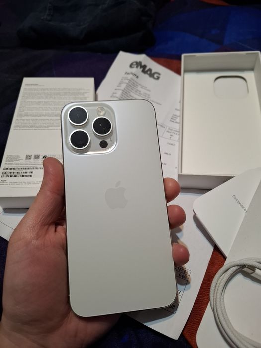 Iphone 15 pro max impecabil garantie factura emag 08.2027