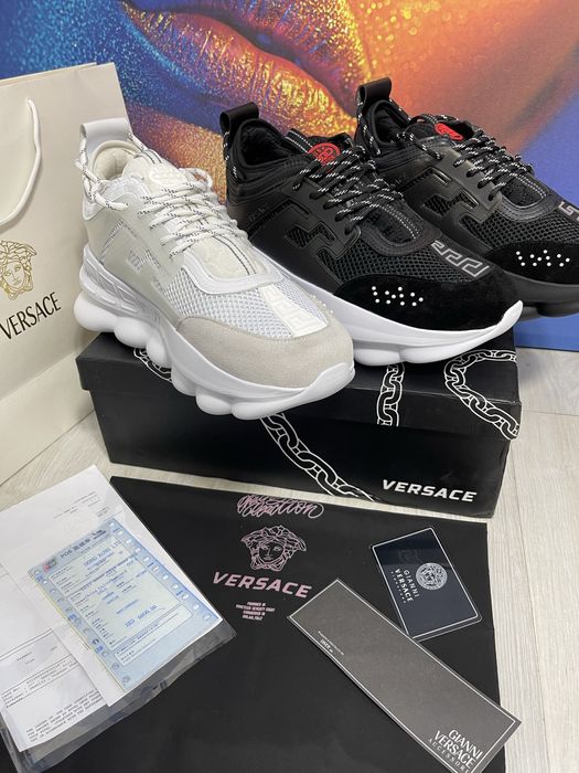 Adidasi Versace Chain Reaction piele naturala Full Box colectie noua