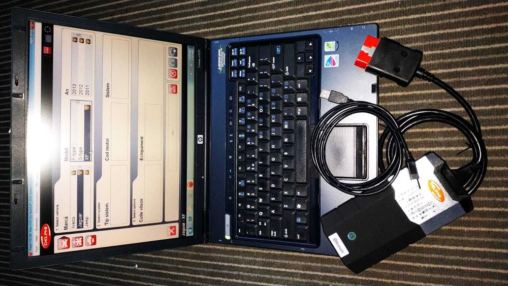 Kit diagnoza auto delfi multimarca turisme+camioane + Laptop full instalat limba romana, diagnoza, programari, activari functii, service auto