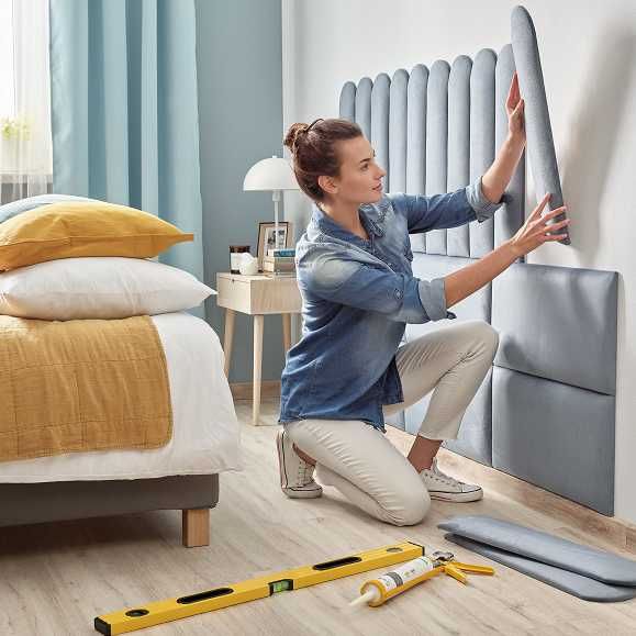 Тапицирани панели за стена Vilo, 6 броя