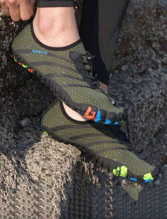 Нови обувки маратонки Barefoot военно зелено 46/47