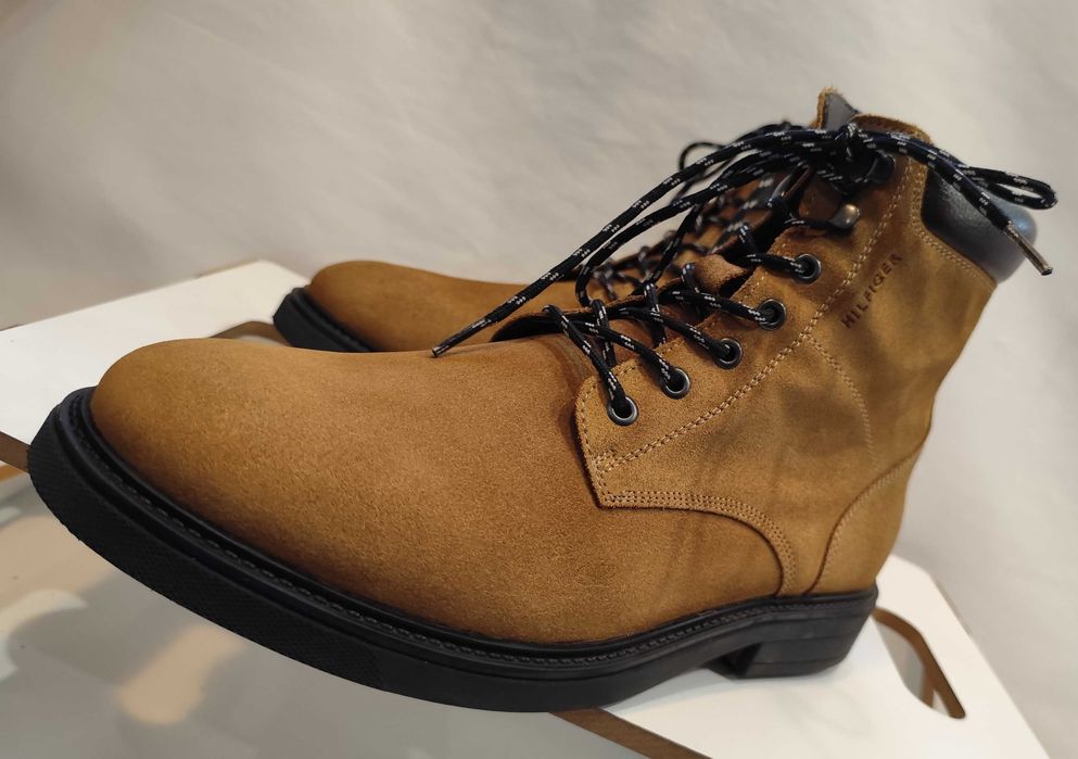 Ghete lace up 44 plain toe Tommy Hilfiger piele naturala moale