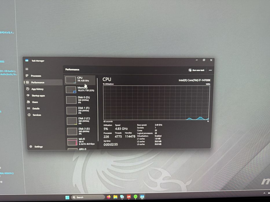 Vand PC Gaming i7 14700k, 32GB RAM DDR5, 3TB SSD M.2