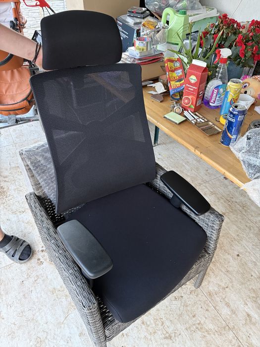 Scaun birou ergonomic HOLLUDLE mesh, tetieră reglabilă, suport lombar, brațe ajustabile