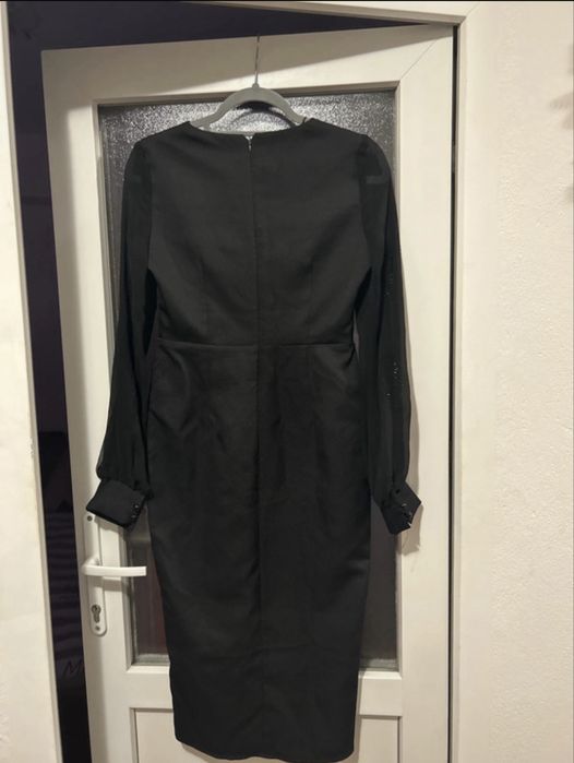 Rochie eleganta de evenimente sau orice ocazie mâneci de voal transpar