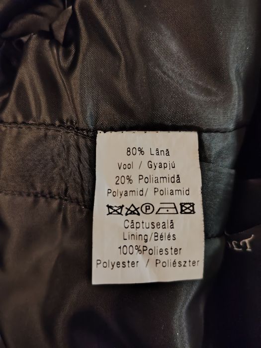Palton din stofă, negru, pentru bărbați M 62