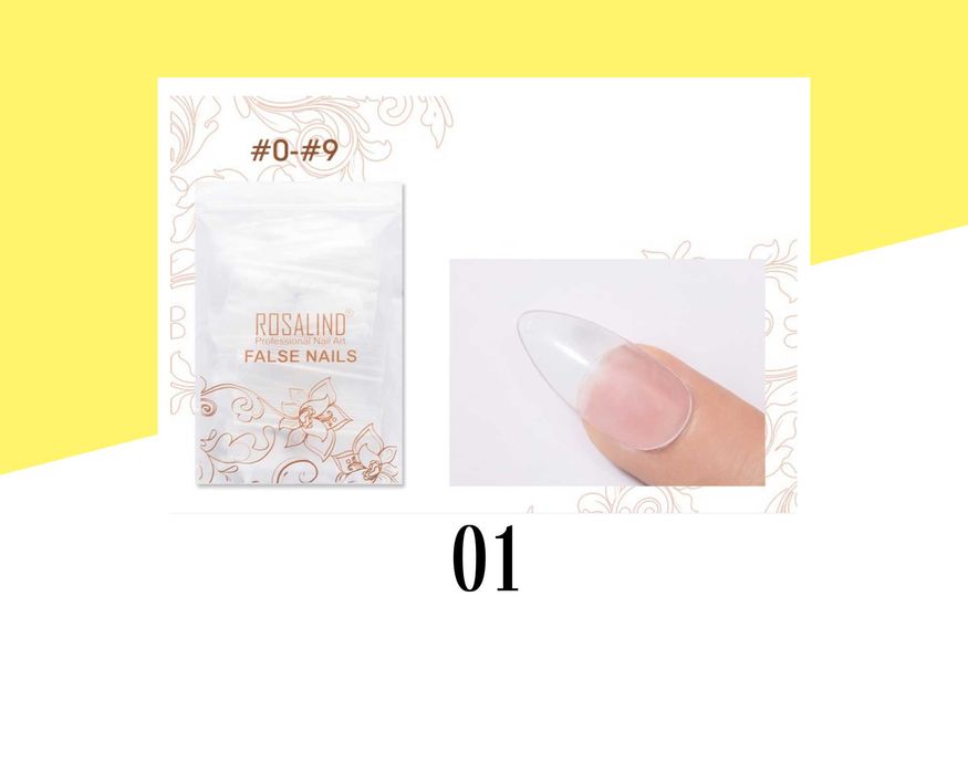 Прозрачни изкуствени нокти и удължители за нокти ROSALIND - 120 броя