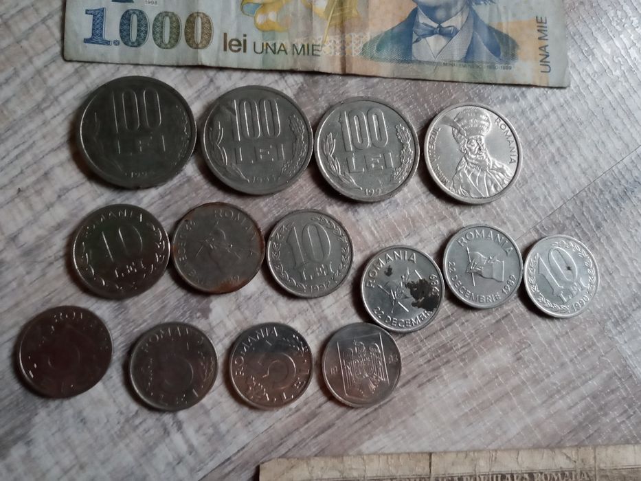 Bancnote vechi diverse monede + monede euro