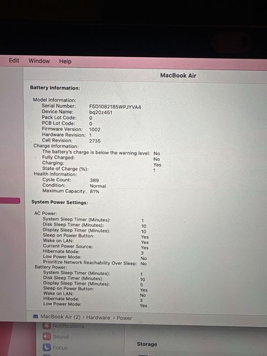 Laptop Macbook Air M1