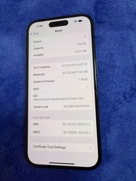 Iphone 16 128 gb Black