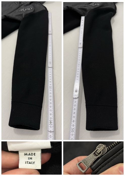 Geaca DOLCE & GABBANA (S dama Piele Lana Merino hybrid jacheta hanorac