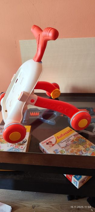 Активна проходилка 4-в-1 (Червена) – Баскетбол, Тюленче и Животни!