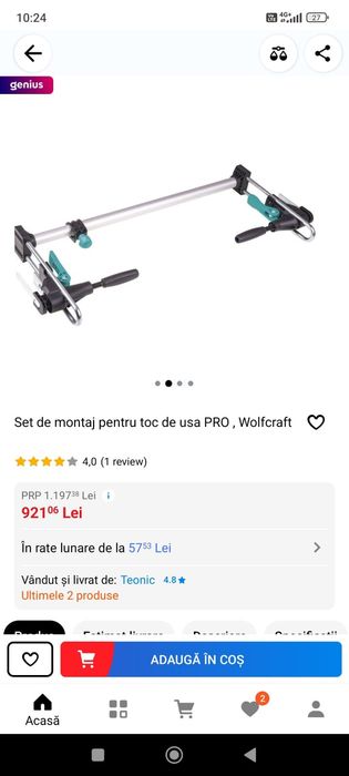 Dispozitiv de montat uși cu tocuri