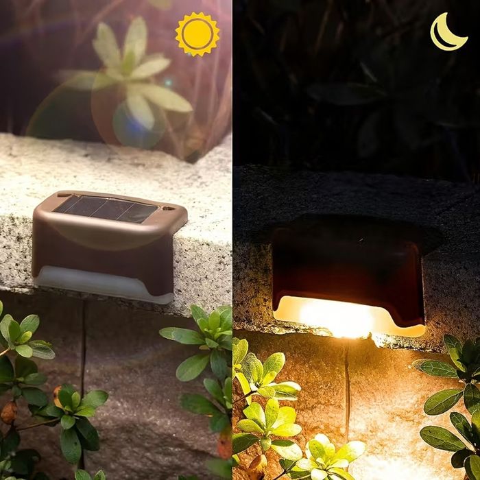 Комплект от 4 броя соларни LED лампи за стълби и огради – Водоустойчив