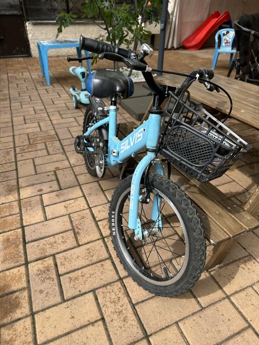 Bicicleta copii pliabila albastra