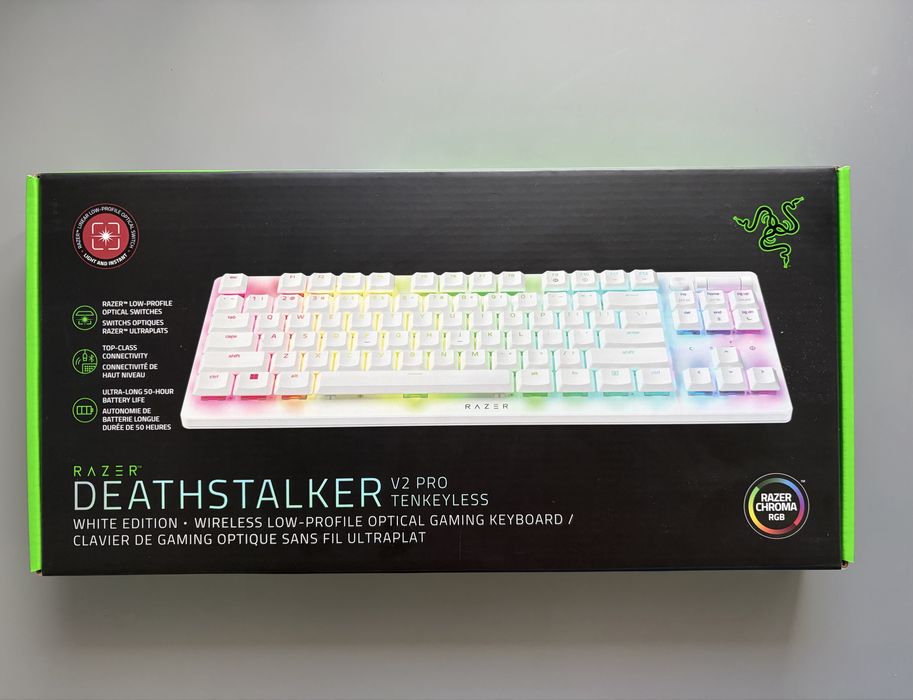 Клавиатура Razer Deathstalker V2 Pro tkl бял