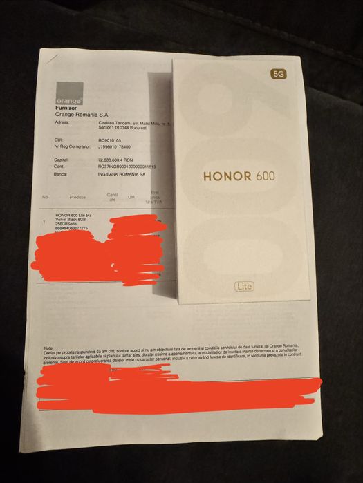 Honor 600 lite 5g  Velvet Black SIGILAT NOU NOUȚ cu garanție