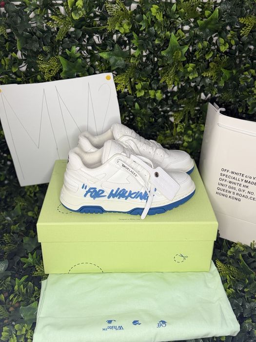 Adidasi sneakers off white ‘’for walking’’ blue shoes