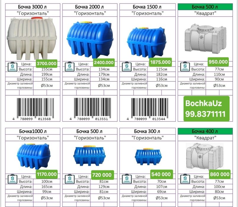 475 000 bochka бочка емкость suv idish