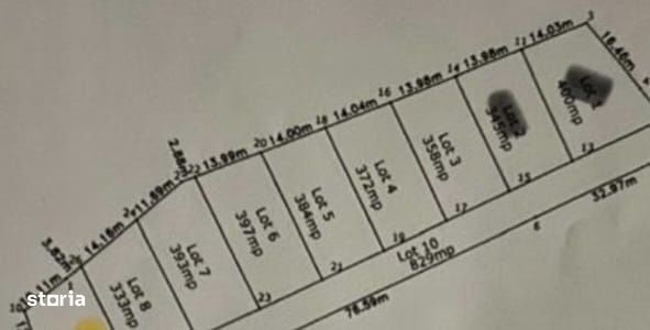 Teren intravilan Albota – 397 mp, deschidere 14 m, utilitati la 30 m
