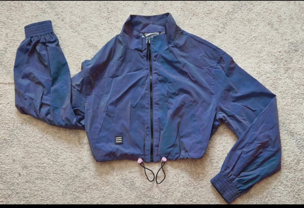 Geaca reflectiv, windbreaker crop