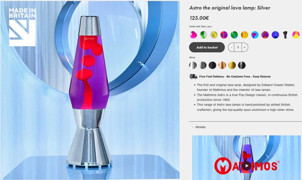 Лава лампа Mathmos