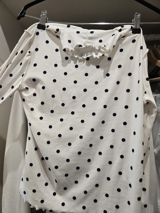 Дреха с дълъг ръкав и поло яка на точки polka dot polo