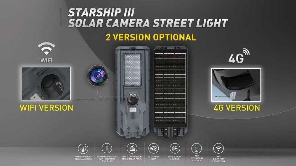 Прожектор с солнечной панелью и видео наблюдение WIFI