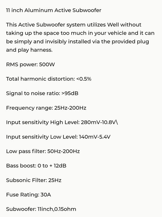 Активен субуфер Awave LUG 11