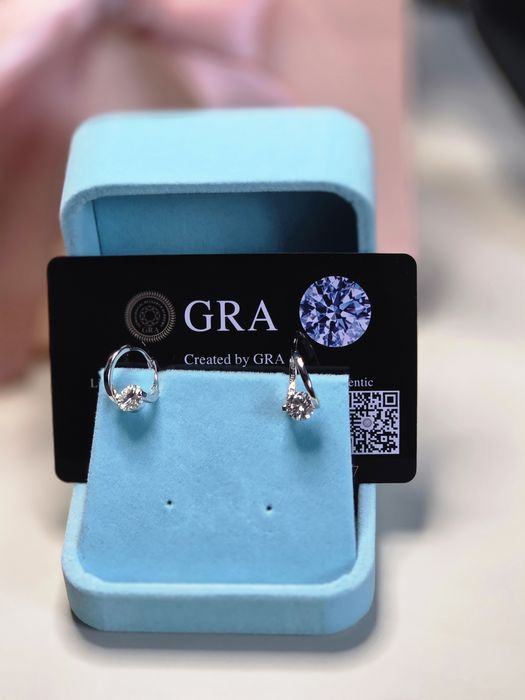 Cercei Argint S925 Moissanite – Strălucire de Diamant + Certificat GRA