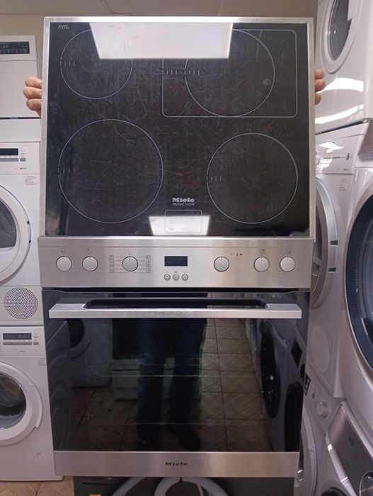 Иноксова печка за вграждане с индукционни котлони Миеле Miele Гаранция