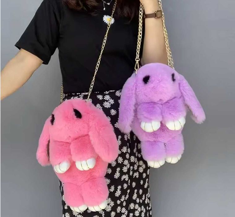 Заек раница / чанта . Детска раничка плюшено зайче .