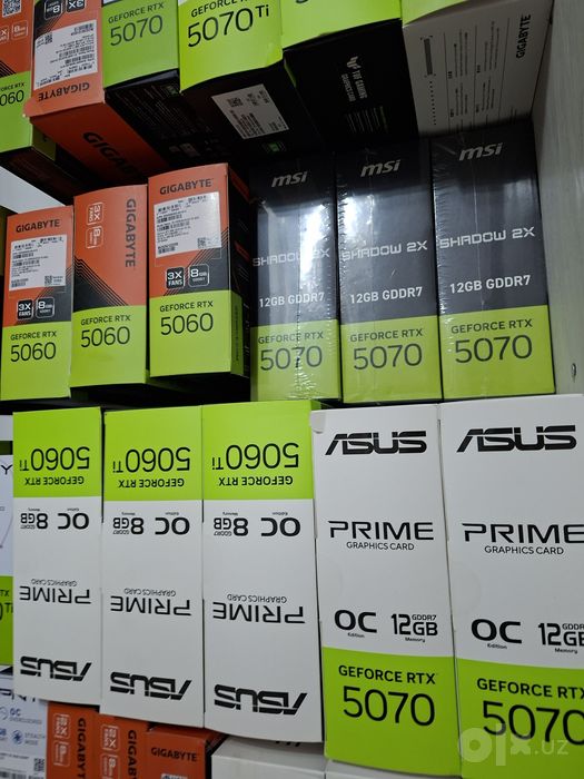 Продаются видеокарты RTX 5070, RTX 5060 Ti 8GB, RTX 5060. Количество