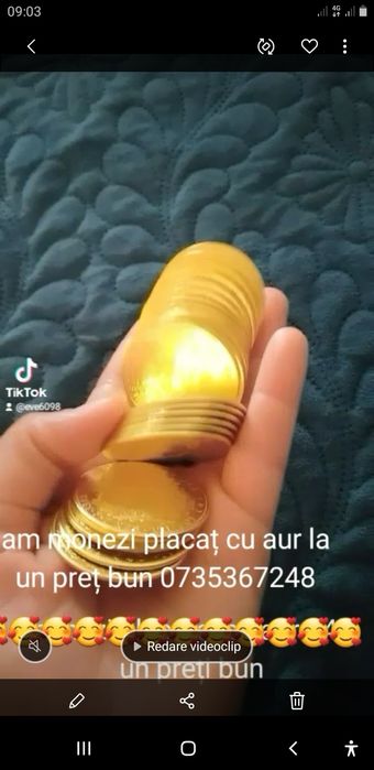 monede placate cu aur de  24