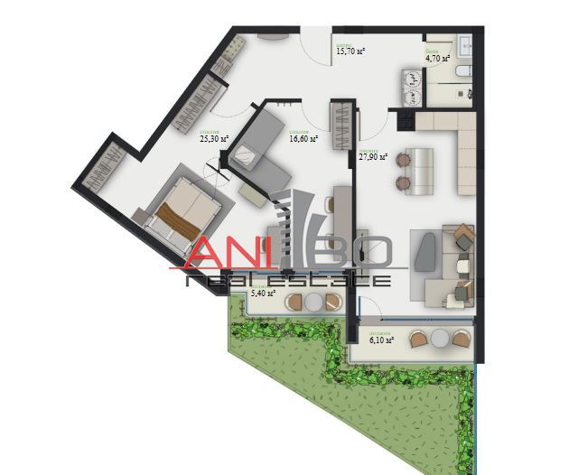 3-стаен гр.Варна,  Ален Мак , 116 кв.м. Цена 168000 евро