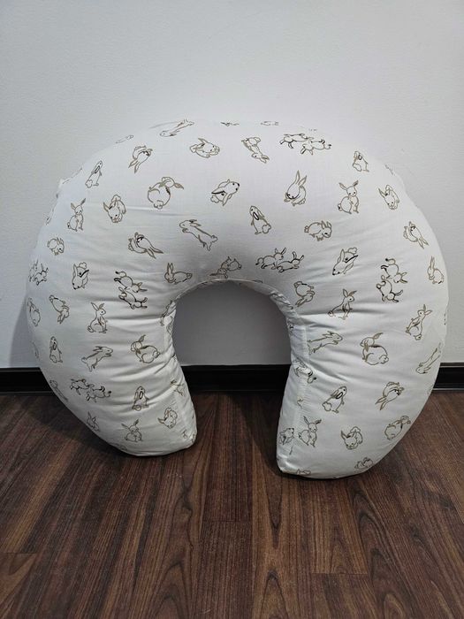 Pernă alăptare copil, gri, 60x50x18 cm IKEA + 2 huse