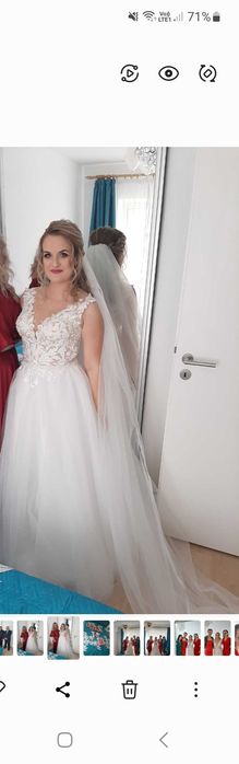 Vand rochie de mireasa superba+voal+crinolina