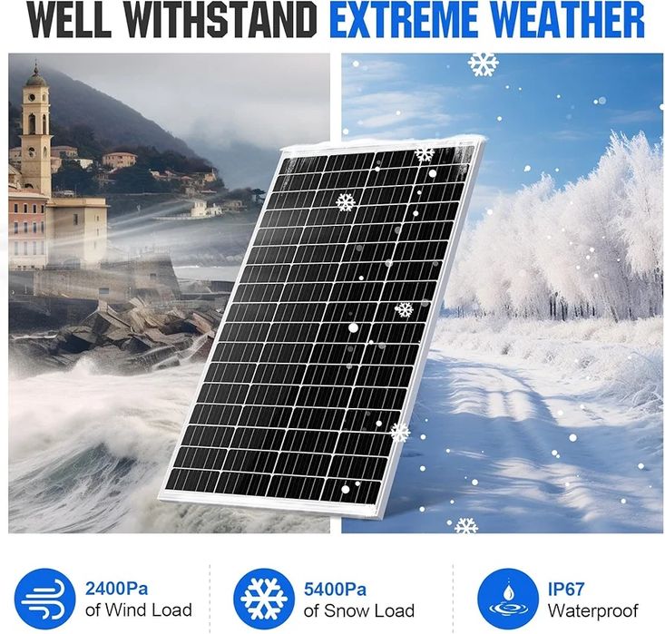 Монокристален Соларен Панел ECO-WORTHY, 170W, 12V