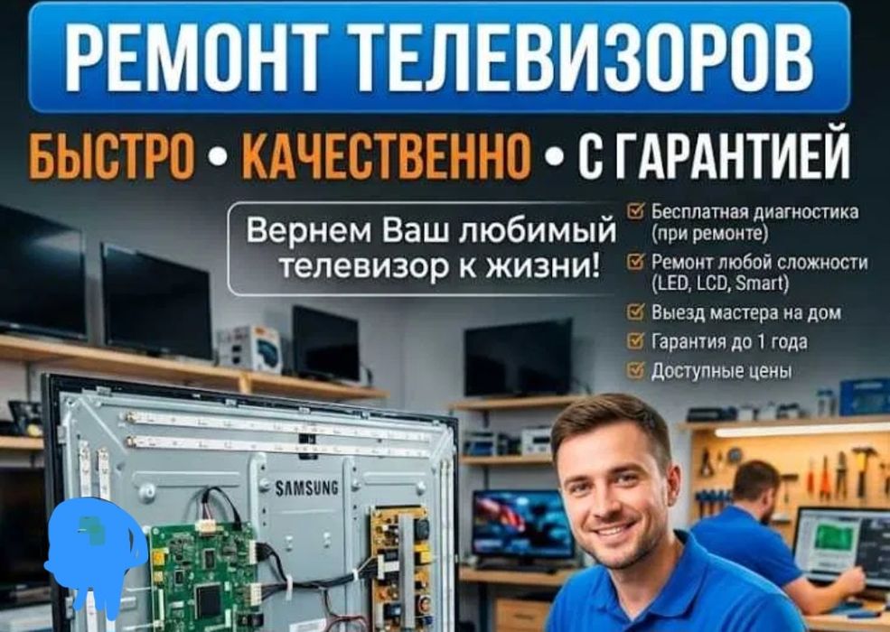 Ремонт телевизоров у вас дома