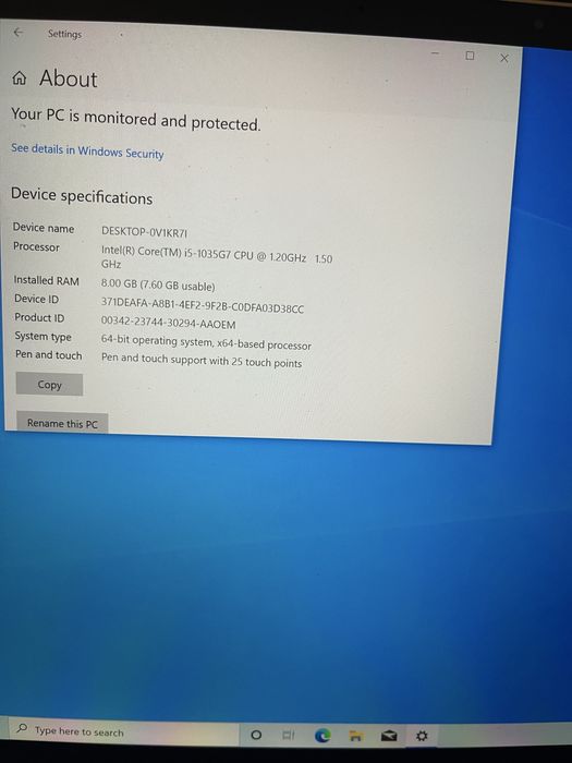 Laptop Microsoft i5 gen 10