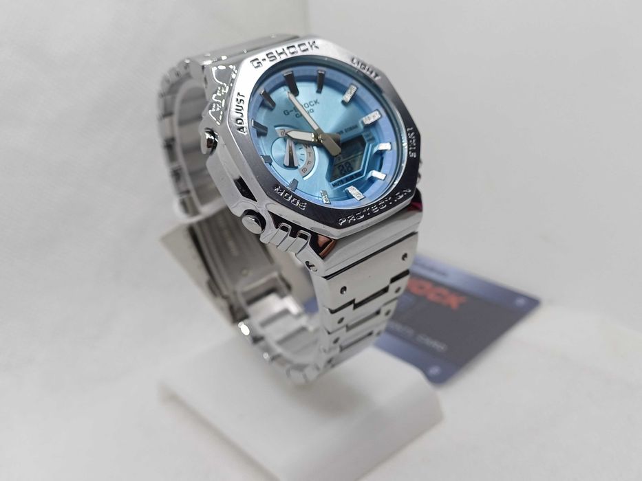Ceas Sport Barbatesc Casio g shock Full metal GM 2110d Silver Ciel Nou,Garantie 2 ani